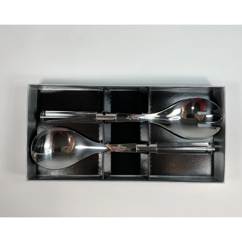 Silver 2‎ Pice Salad Server Set With Acrylic Handles Made Of N Japan